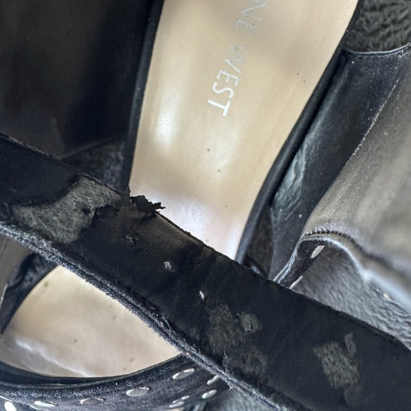 Nine West Black Studded Block Heel Sandals | Size 11M | 2.5” Heel - Picture 6 of 10